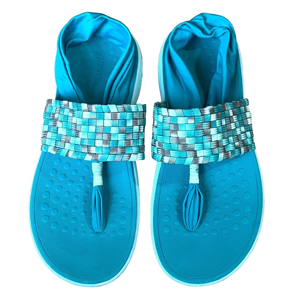 Vionic Serene Tia Woven Thong Sandals Turquoise Grey Womens 7 UK 5 EU 38
